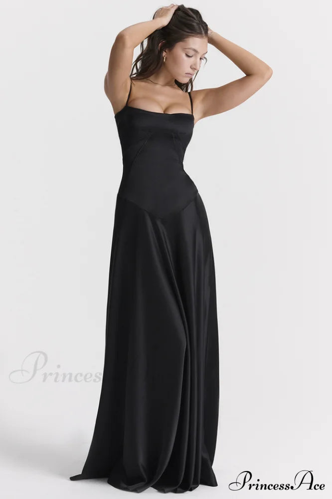 anabella black lace up maxi dress House of CB Anabella Lace Up Maxi Dress in Black Size S / AU 8
