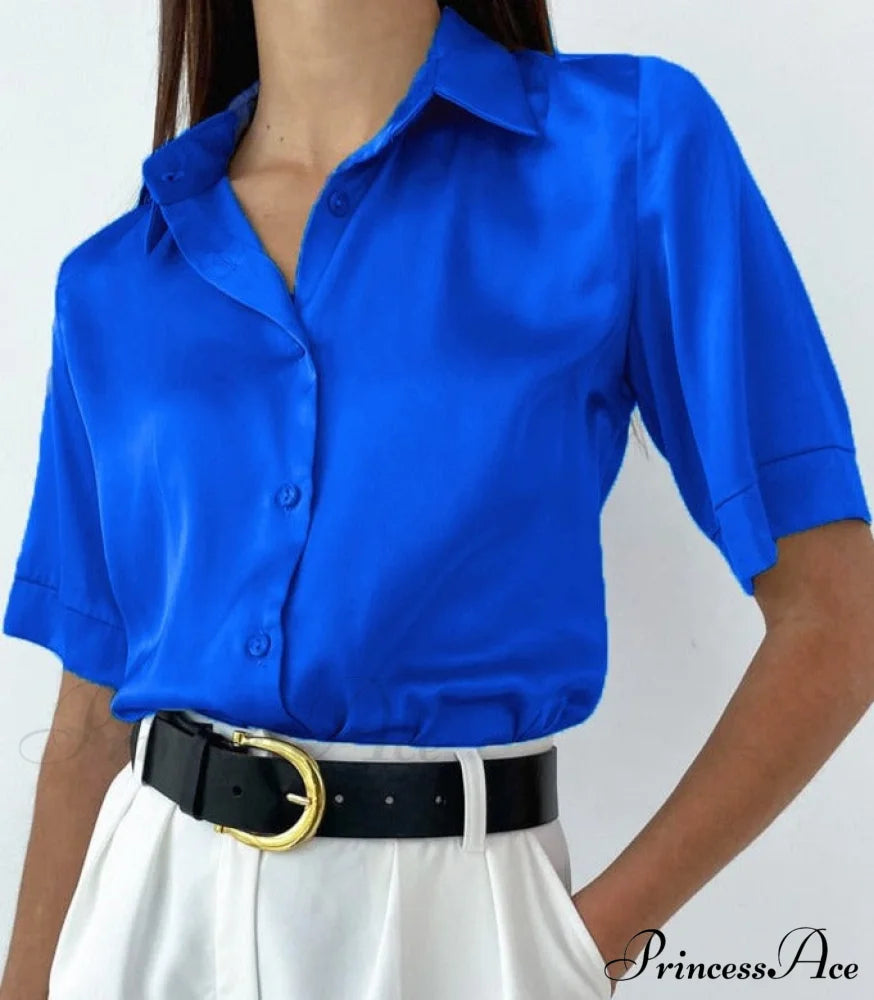 Andrea Blouse Blue / S Tops & Blouses