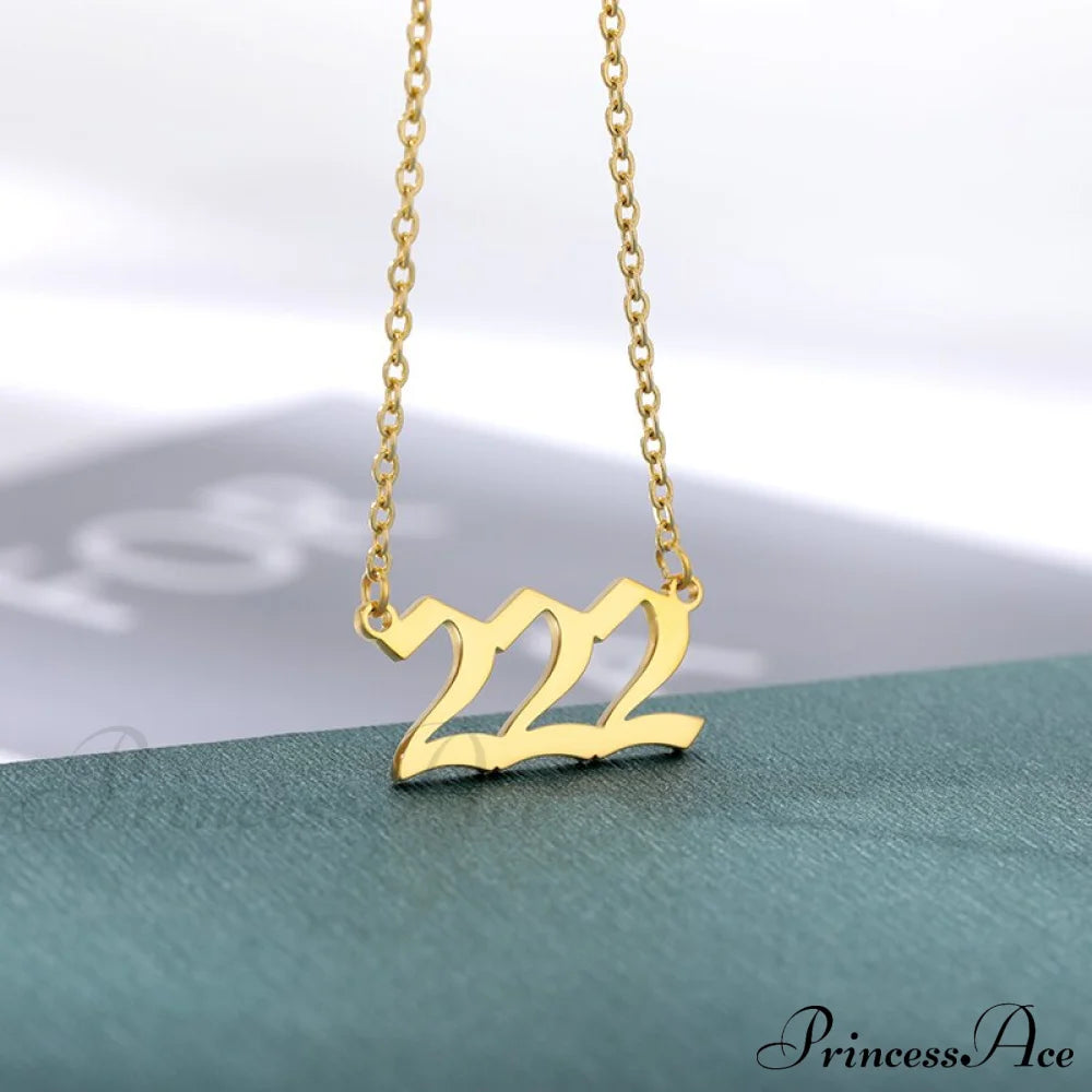 Angel Number Necklaces 222 / Gold Color