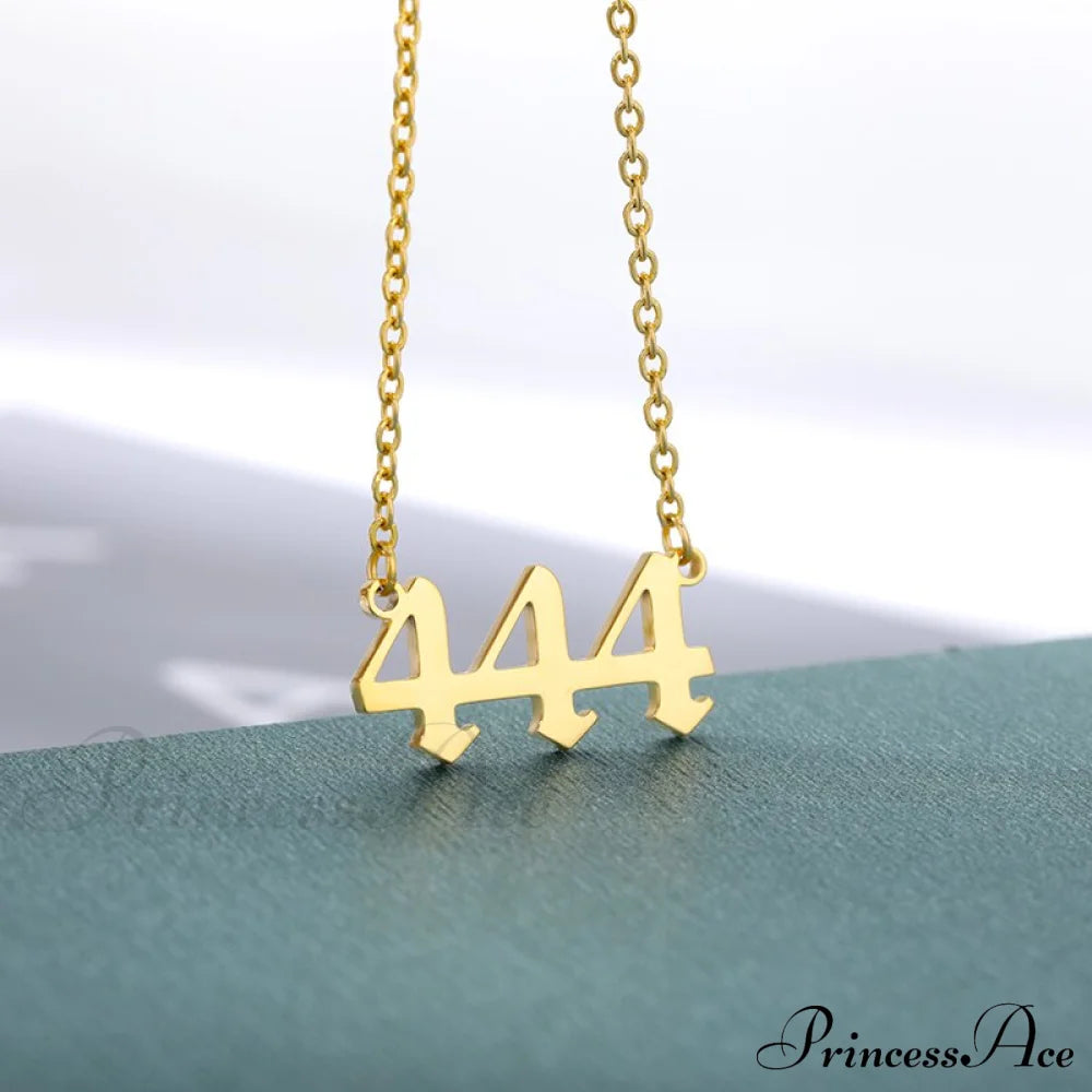 Angel Number Necklaces 444 / Gold Color