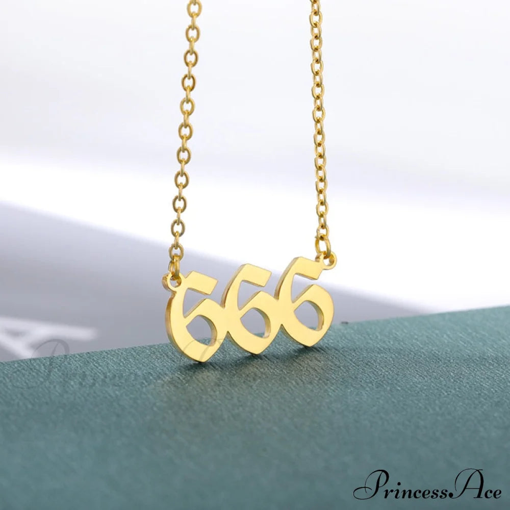 Angel Number Necklaces 666 / Gold Color