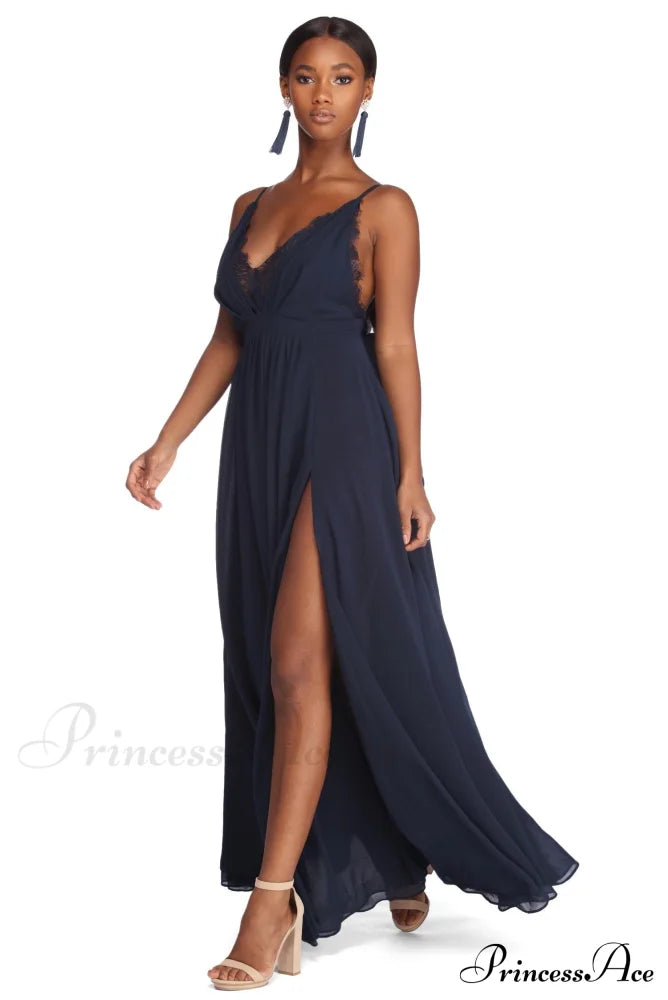 Angelique Formal High Charming Slit Lace Dress S.o. Long Dresses