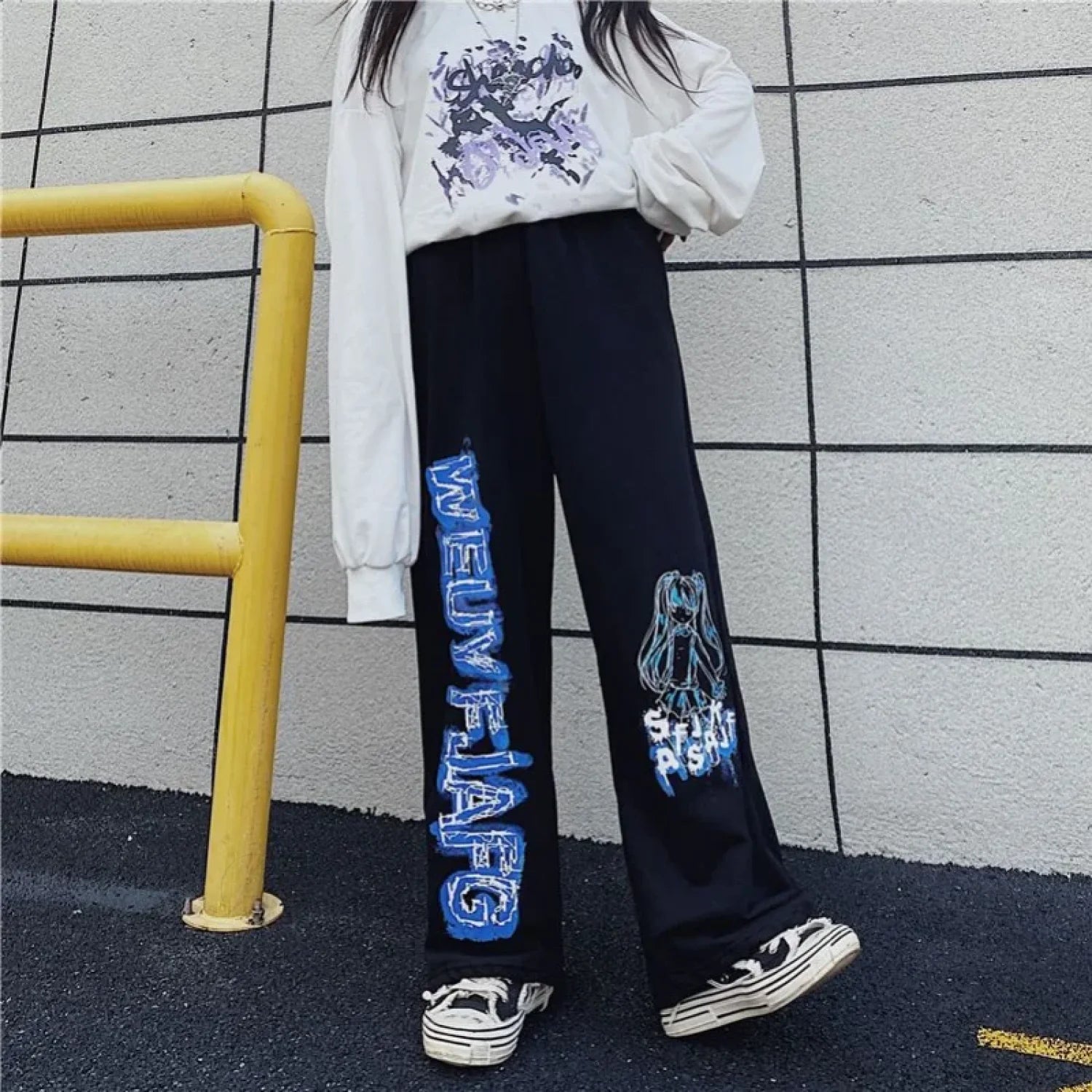 Anime Print Oversized Hip Hop Pants