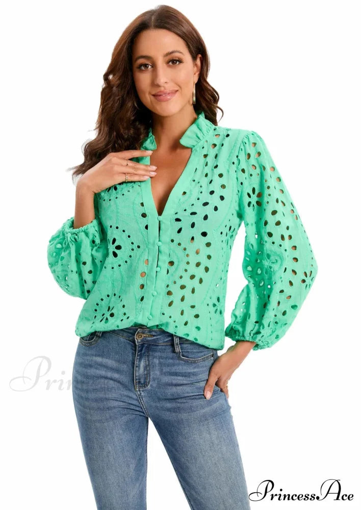 Antalina Blouse Green / S Tops & Blouses