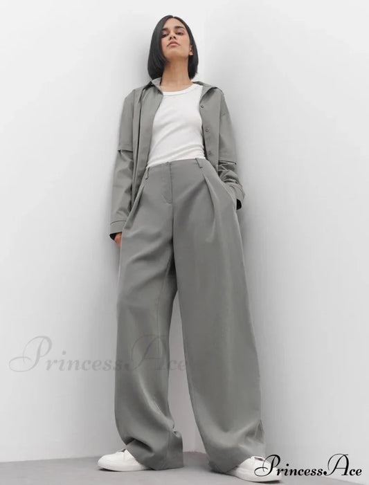 Antia Elegant Trousers Gray / M