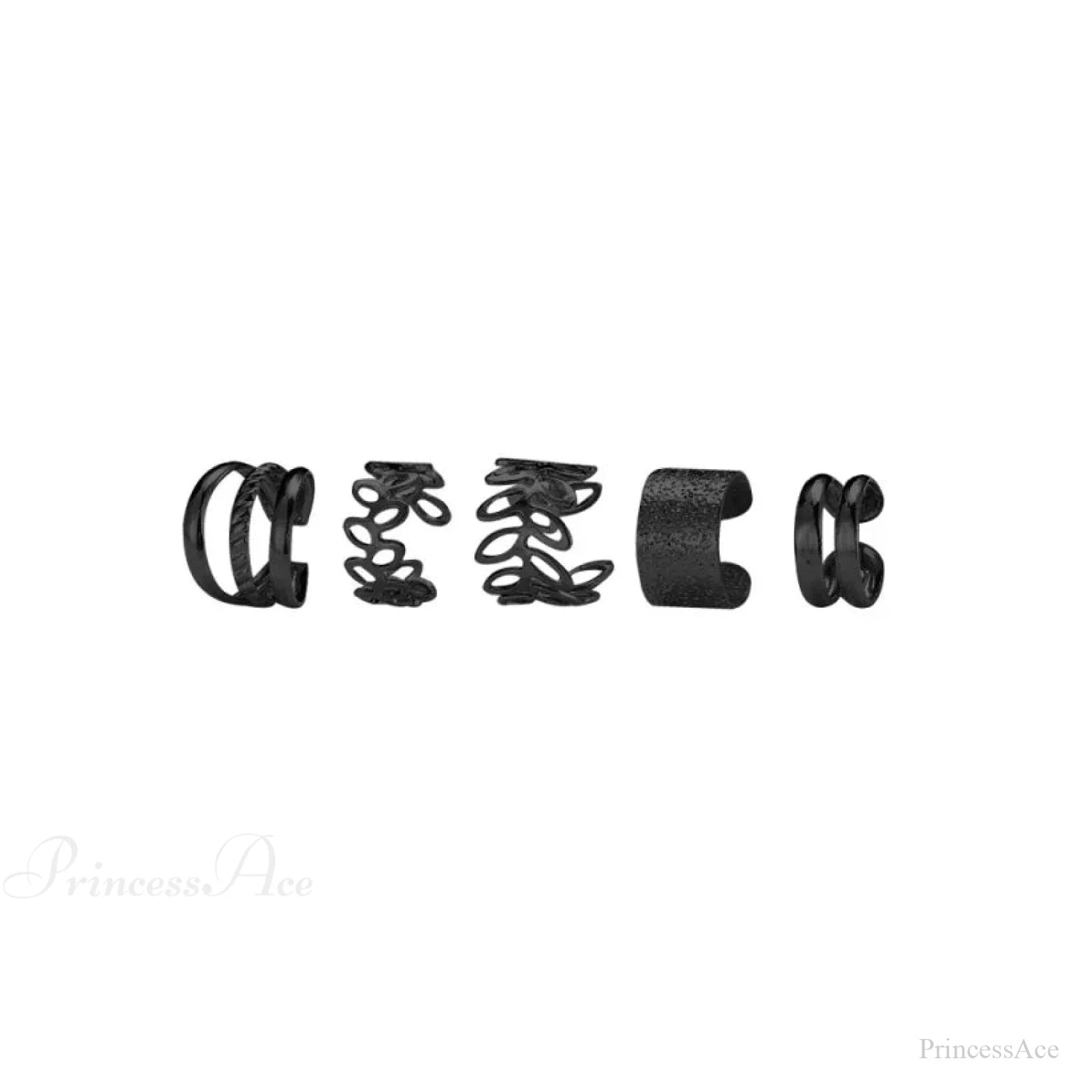 Antique Gilded Foliage Non-Penetrating Clasp Earring black