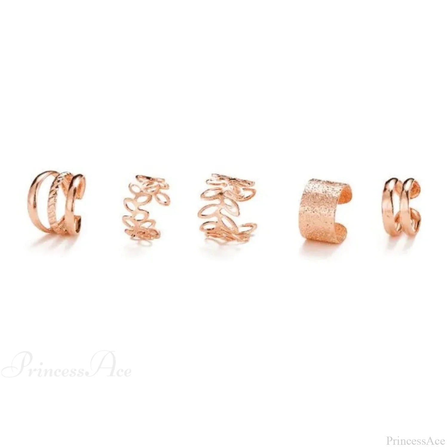 Antique Gilded Foliage Non-Penetrating Clasp Earring rose gold