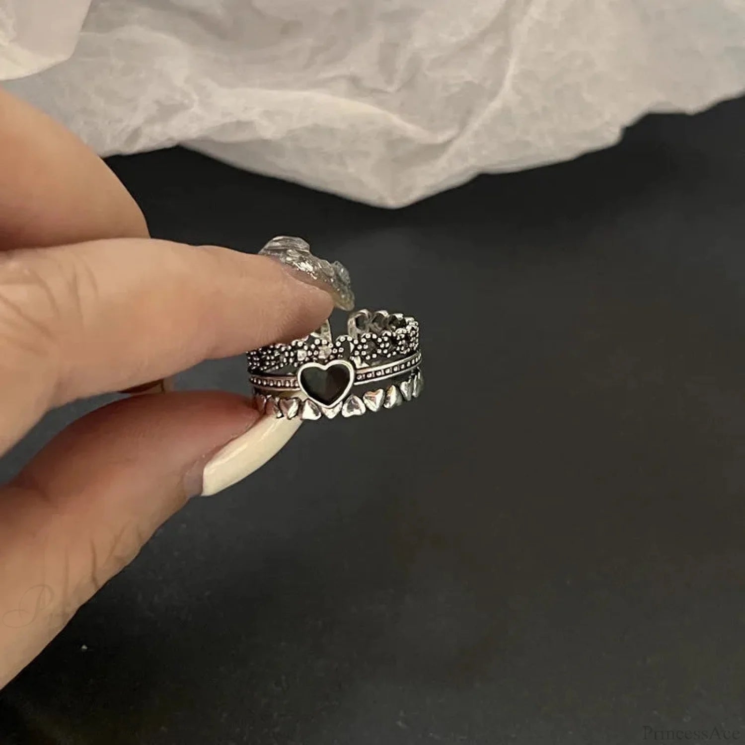 Antique Seraphic Silver Gothic Band sliver4