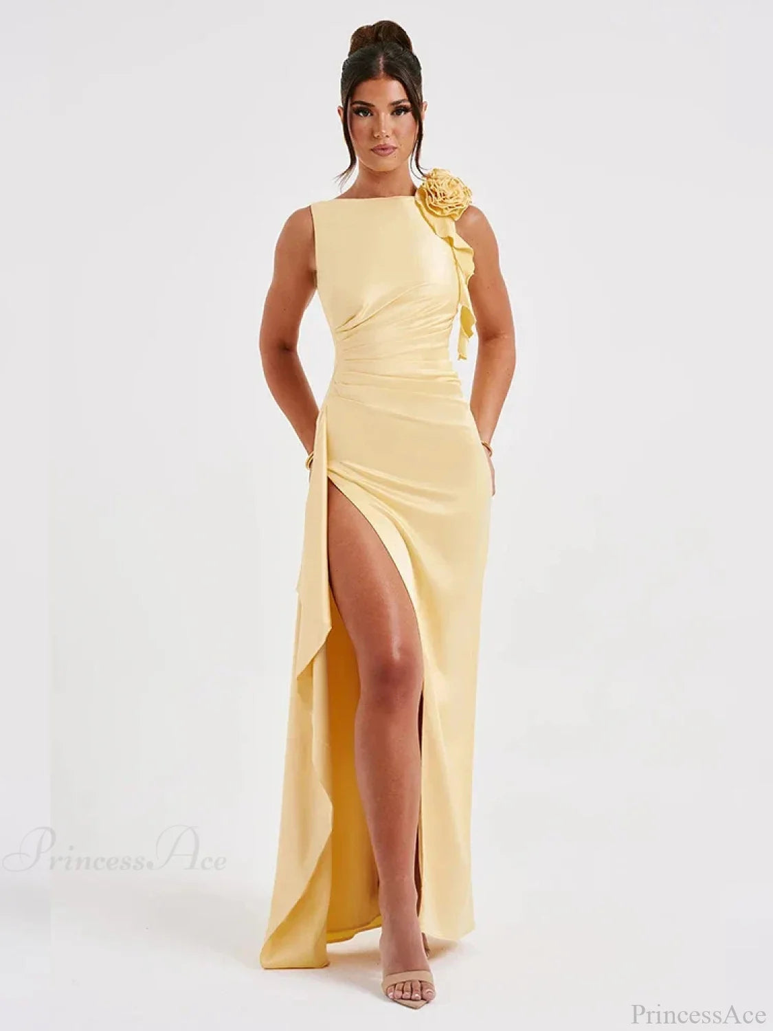 Appliques Slim Bodycon Vacation Dress Yellow / S vacationdress-250223