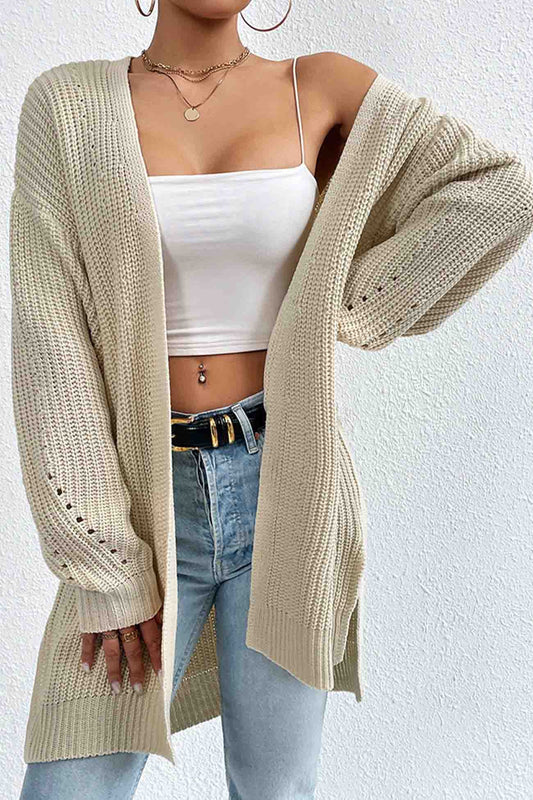 Open Mid-Length Front Cardigan