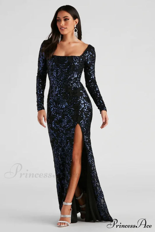 Arial Formal Stylish Sequin Lace-Up Dress