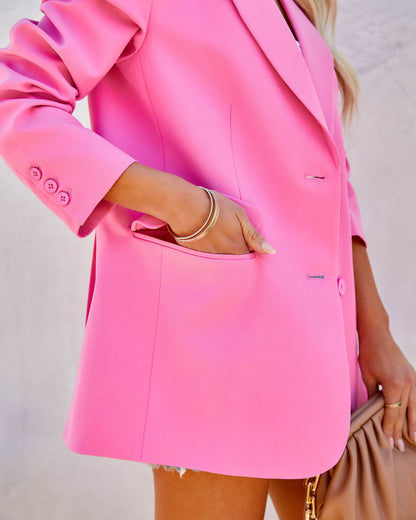 PREORDER - Aria Blazer with Pockets - Pink