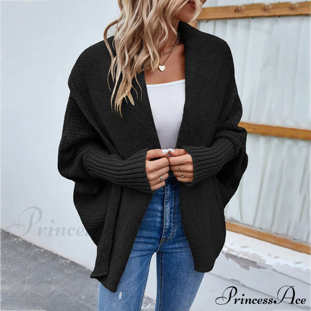 Casual Batwing Sleeve Cardigan Black best Best Sellings cardigan cardigans clothes Sale tops Topseller