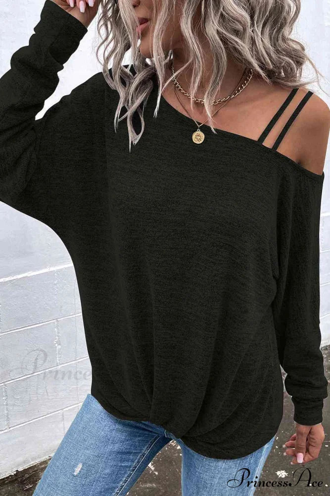 Arm Long Asymmetrical Neck Shirt