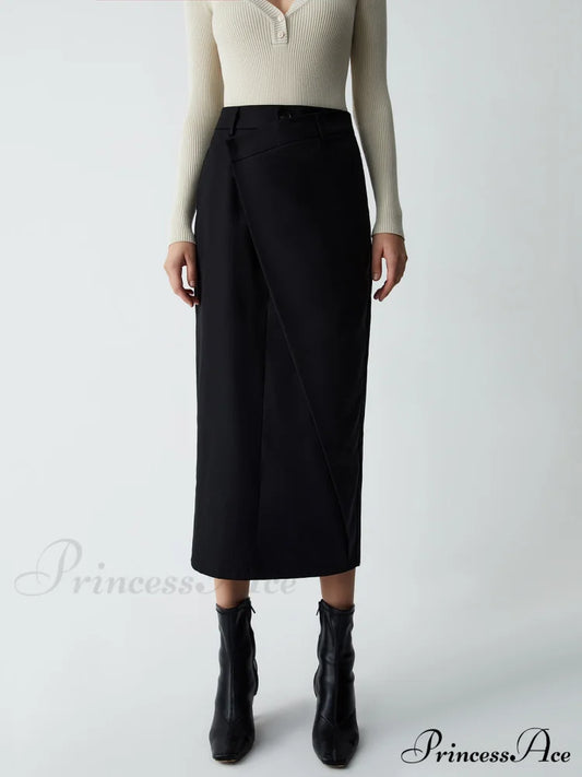 Asymmetric Layer Graceful Maxi Skirt Black / Xs Skirts