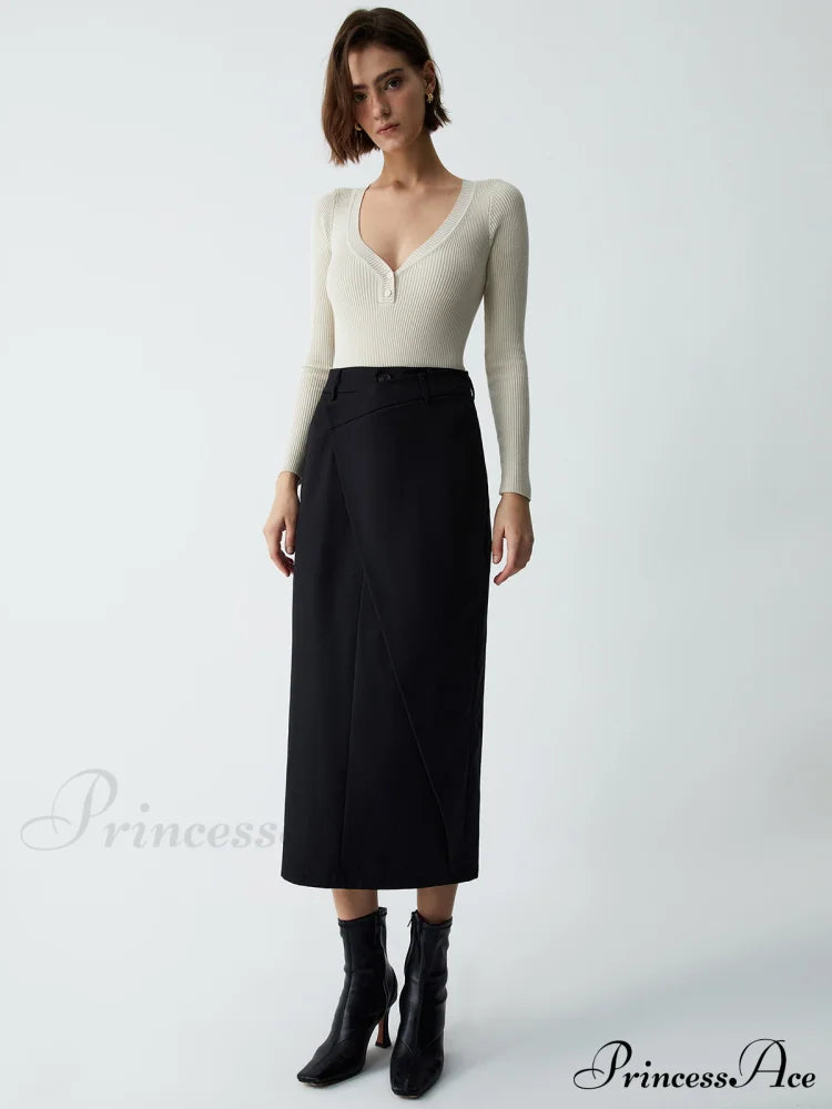 Asymmetric Layer Graceful Maxi Skirt Skirts