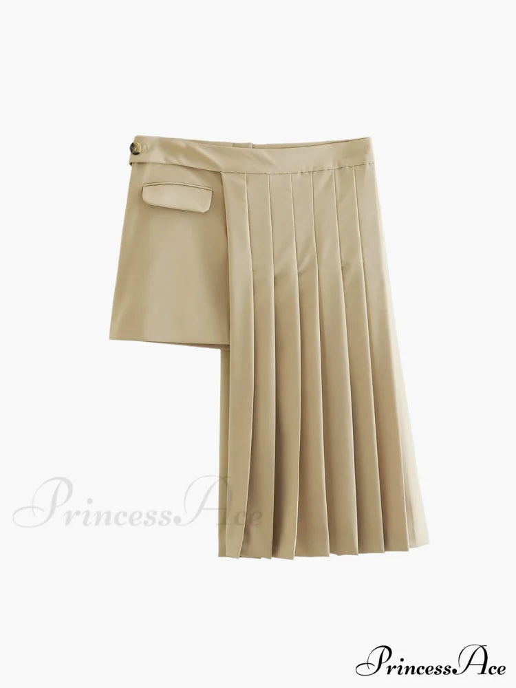 Asymmetric Layer Graceful Pleat Mini Skirt Skirts