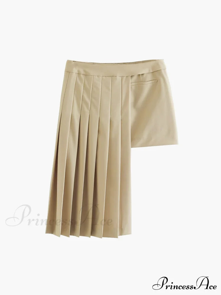 Asymmetric Layer Graceful Pleat Mini Skirt Skirts