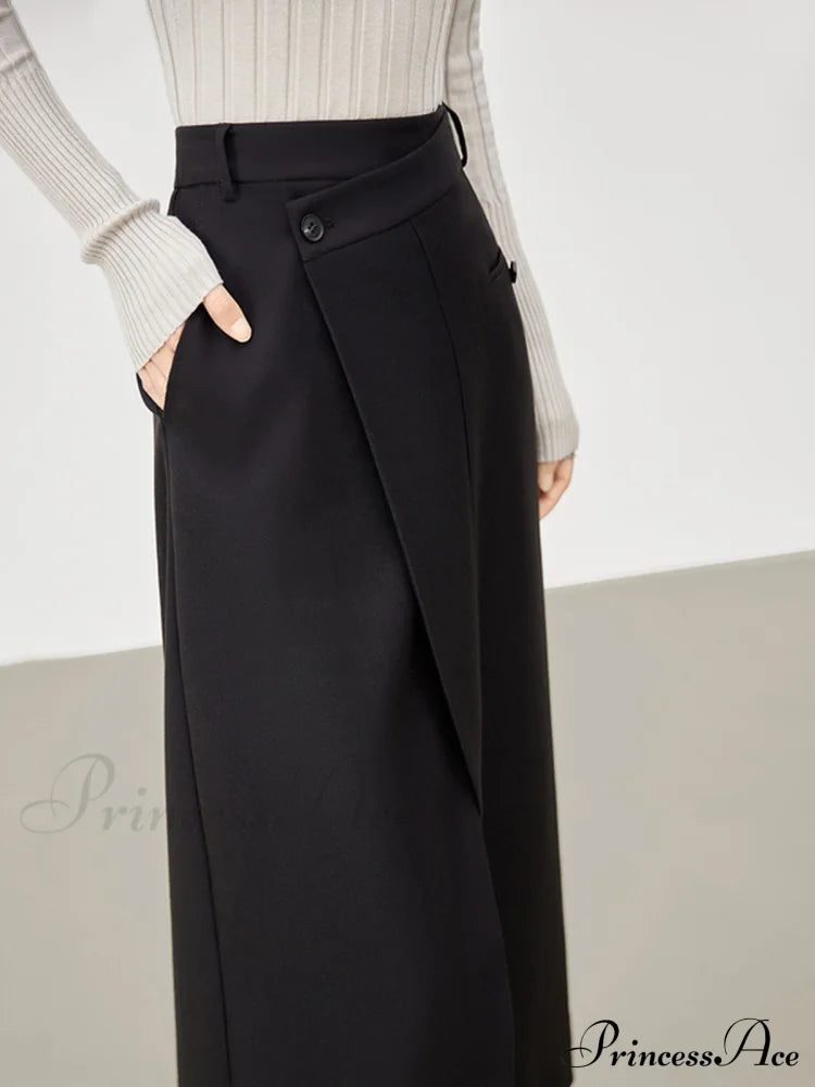 Asymmetric Layer Graceful Wrap Maxi Skirt Skirts