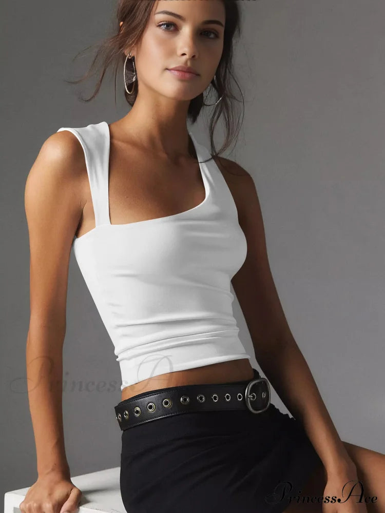 Asymmetric Neck Cut Trendy Out Tank Top Tops & Camis