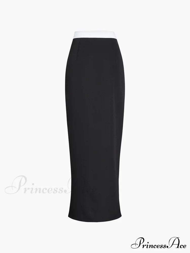 Asymmetric Waistband Graceful Maxi Skirt Skirts