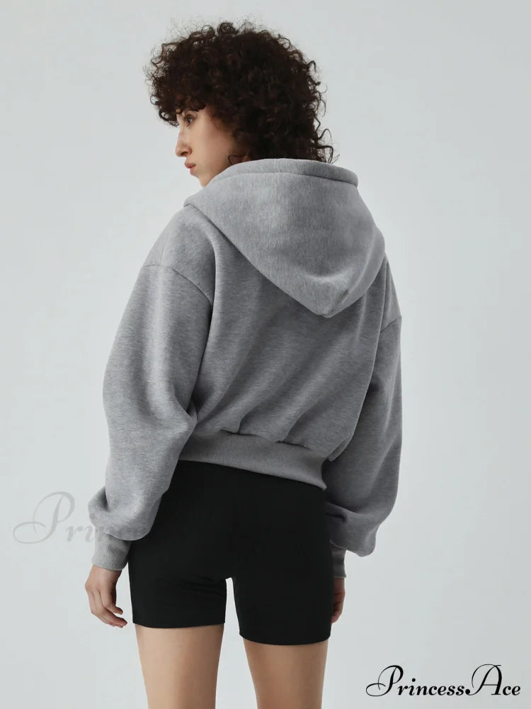 Athleisure Charming Crop Hoodie Sweatshirts & Hoodies-L