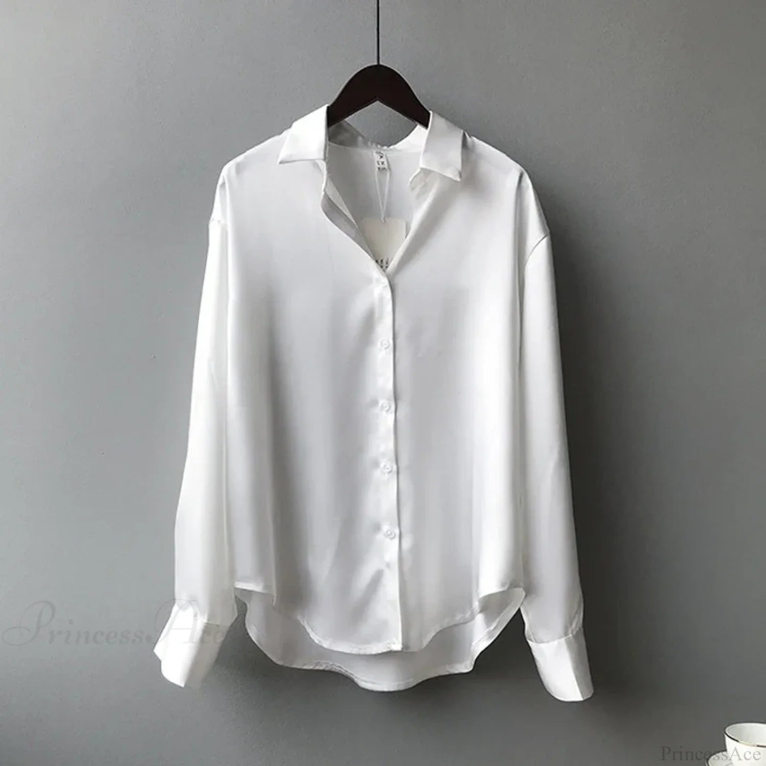 Autumn Button Up Satin Vintage White Blouse WHITE / S blouse-250223