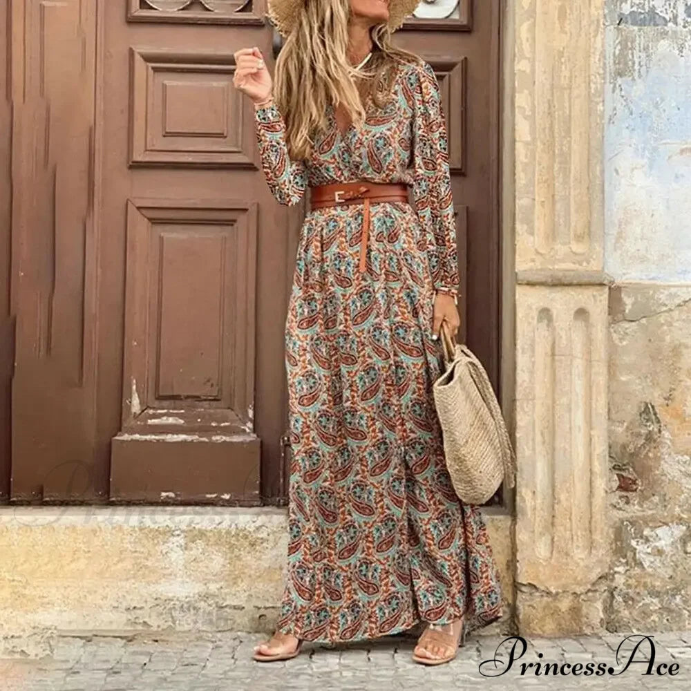 Autumn Female Short Sleeve Sexy High Split Maxi Boho Dress