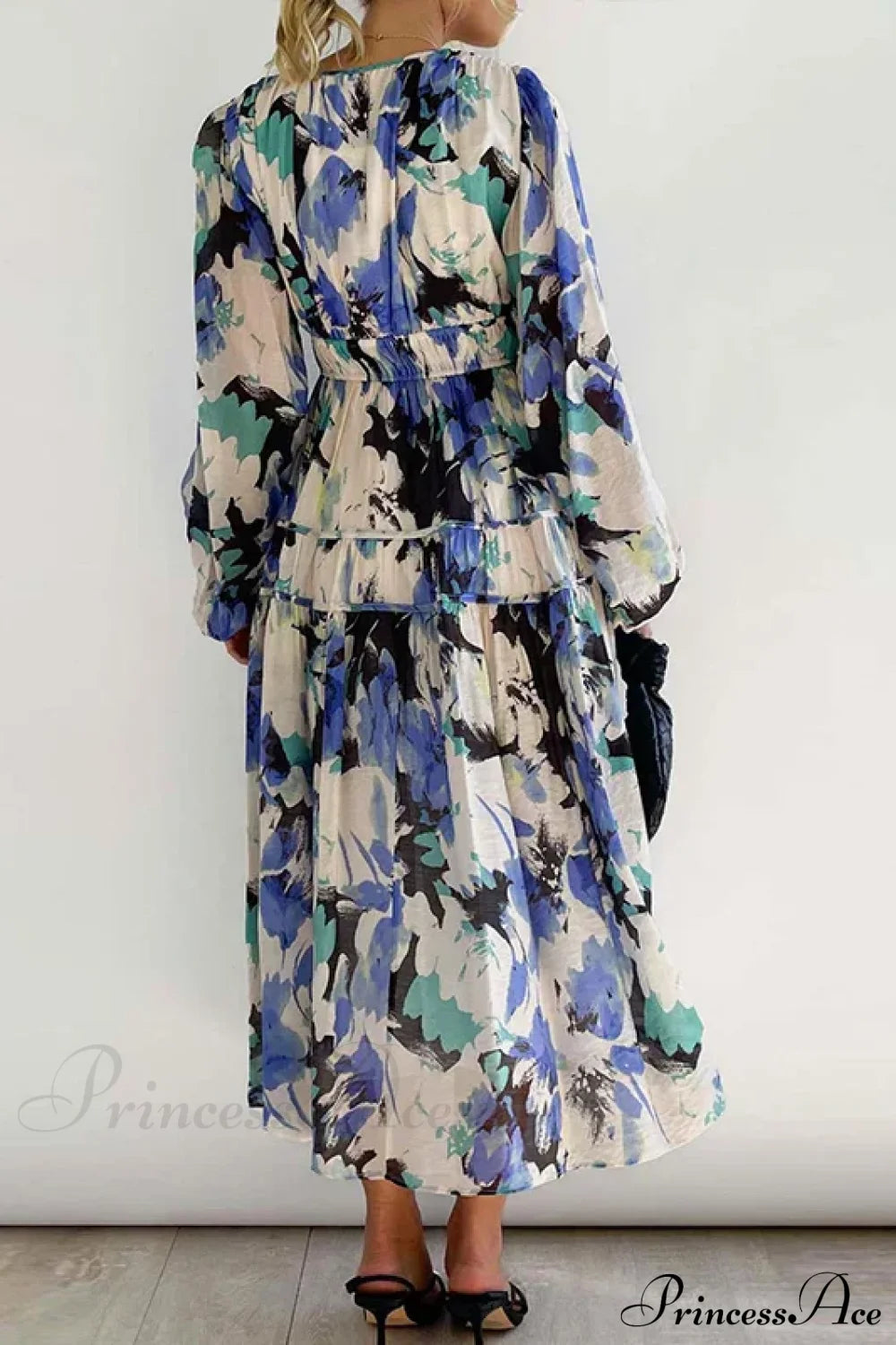 Autumn Long Sleeved Pleated Maxi Dress Boho