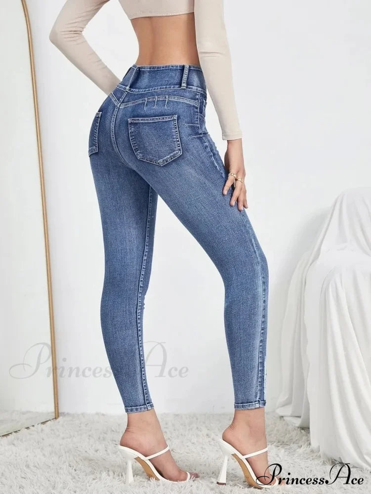 Autumn Stretch Ripped Fashion Casual Skinny Slim Denim Pencil Jean