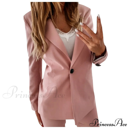 Autumn Winter Long Sleeves Turn Down Collar Outwear Suit Tops Slim Overcoat Women’s Warm Chic