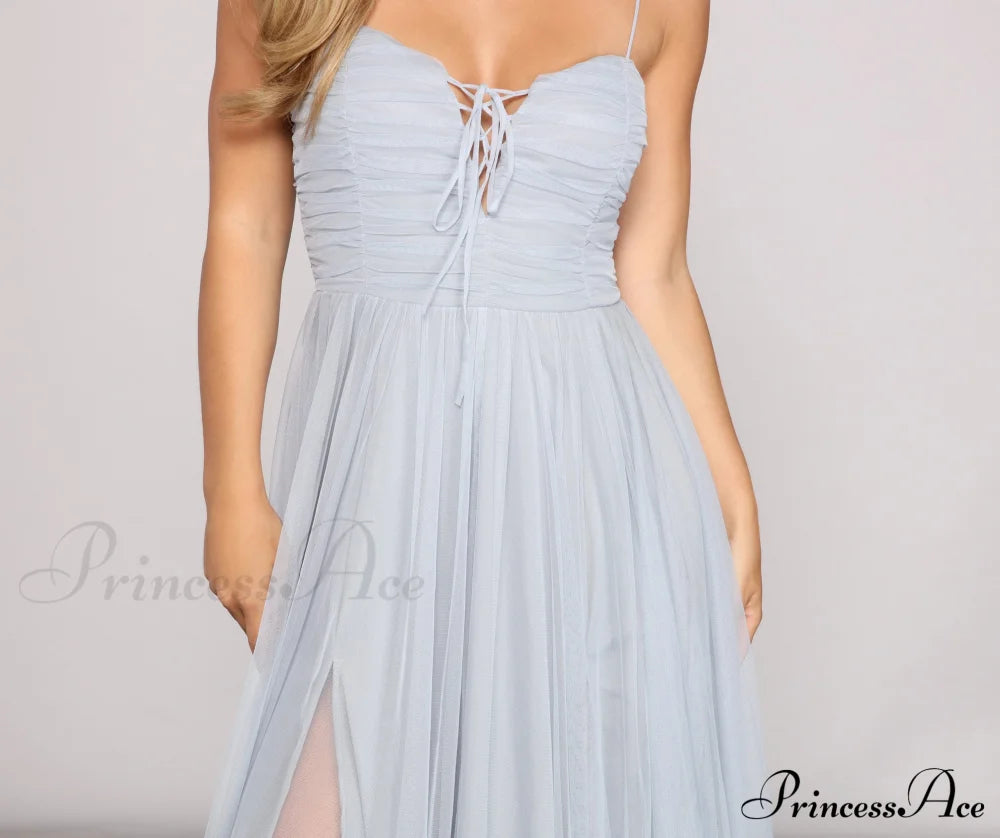 Aviva Formal A-Line Charming High Slit Dress S.o. Long Dresses