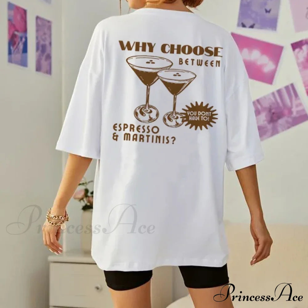 Back Print Stylish Espresso Martini T-Shirt