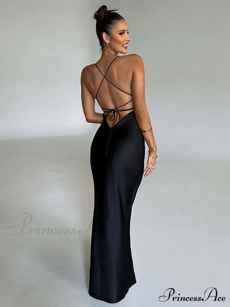 Backless Bandage Maxi Dress