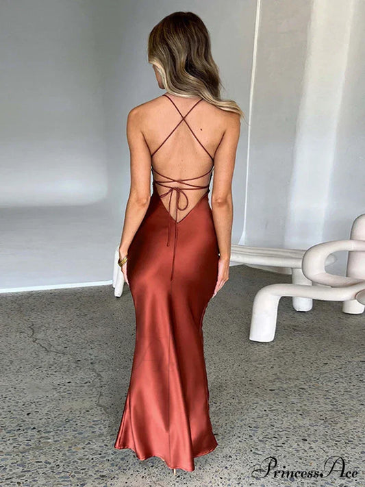 Backless Bandage Maxi Dress