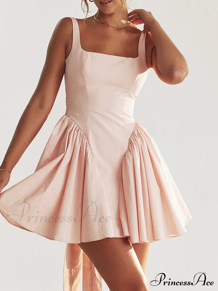 Backless Bow Stylish Mini Dress