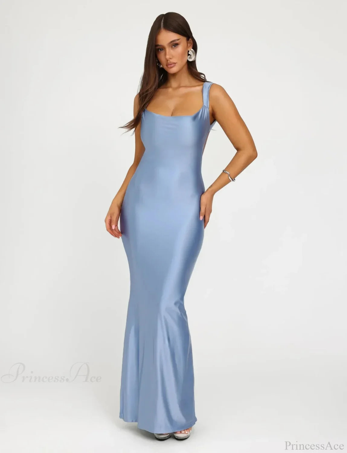 Backless Mermaid Satin Party Dress Partydress-241208