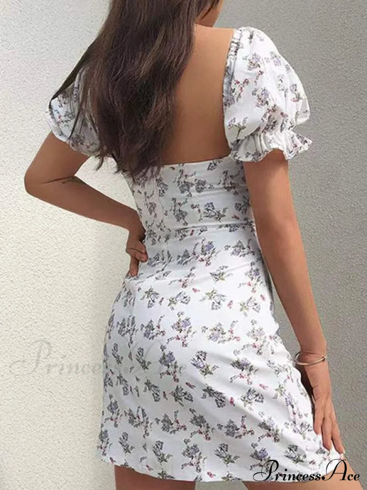 Backless Printed Graceful Slip Mini Dress Dresses