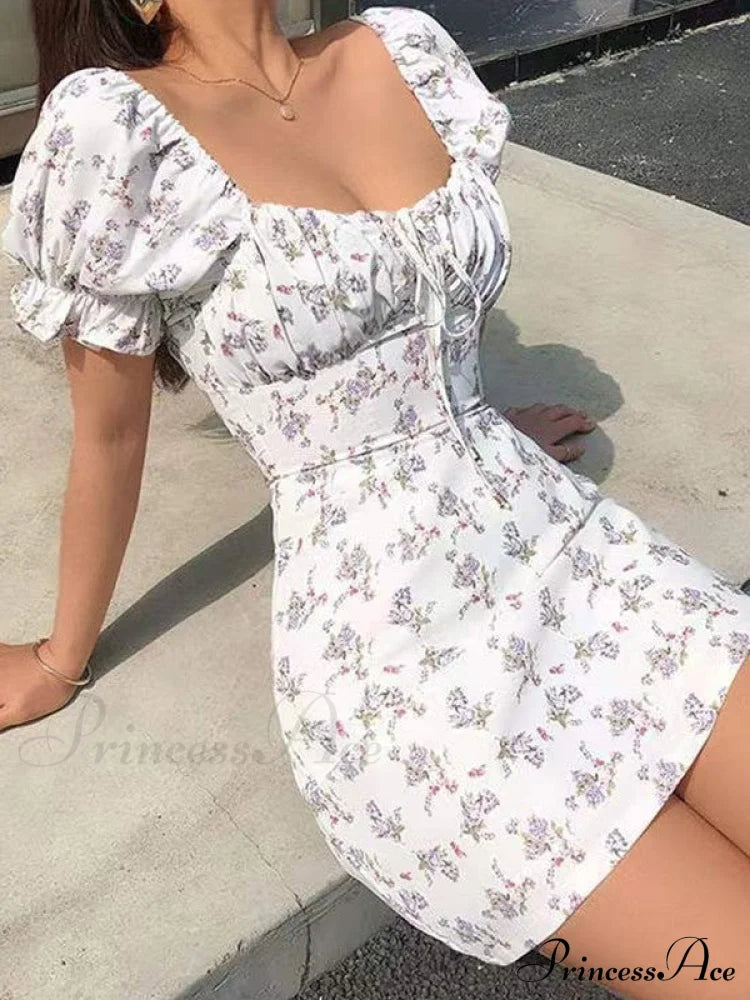 Backless Printed Graceful Slip Mini Dress Dresses