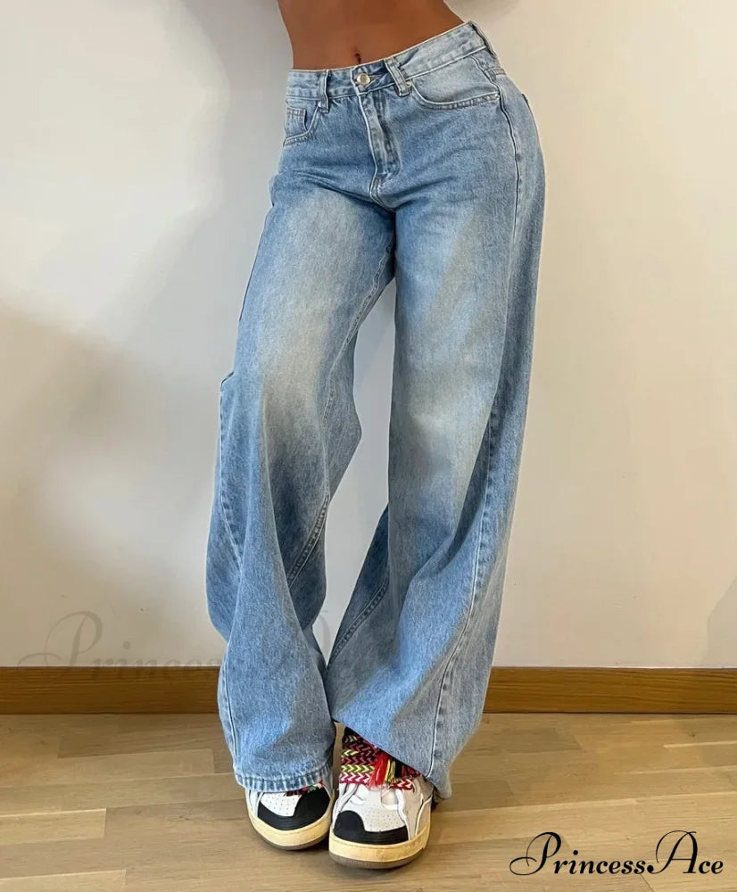 Baggy Straight Autumn Y2K Korean Fashion Streetwear High Waist Casual Denim Fashionable Jean