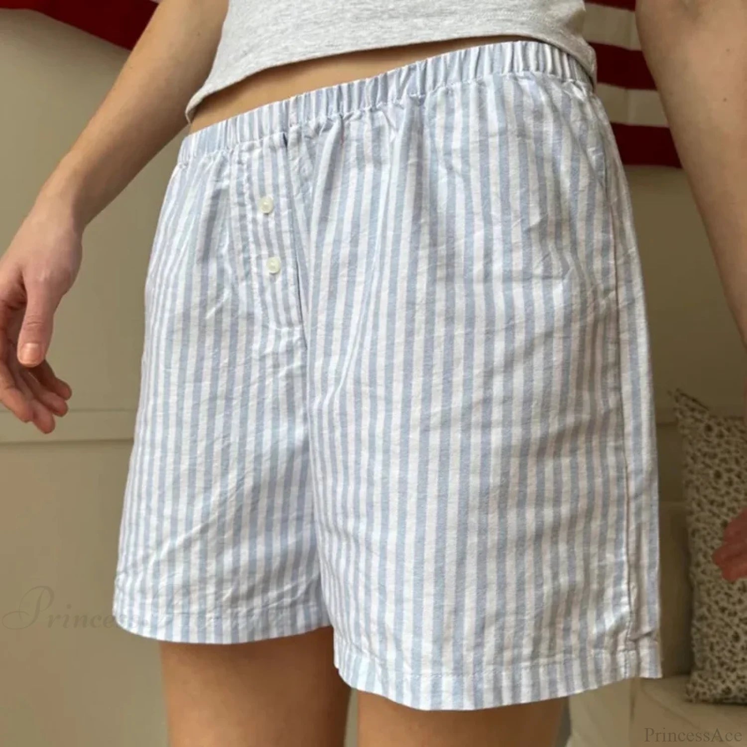 Baggy Striped Vintage Lounge Short short-250223