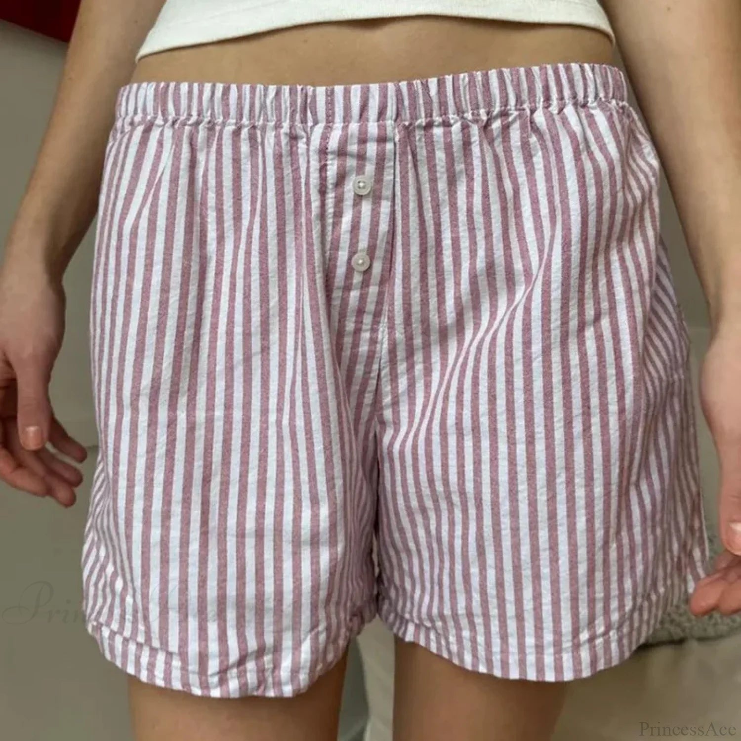 Baggy Striped Vintage Lounge Short Pink / S short-250223