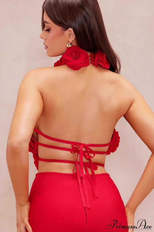 Bandage Halterneck Sexy Maxi Party Dress