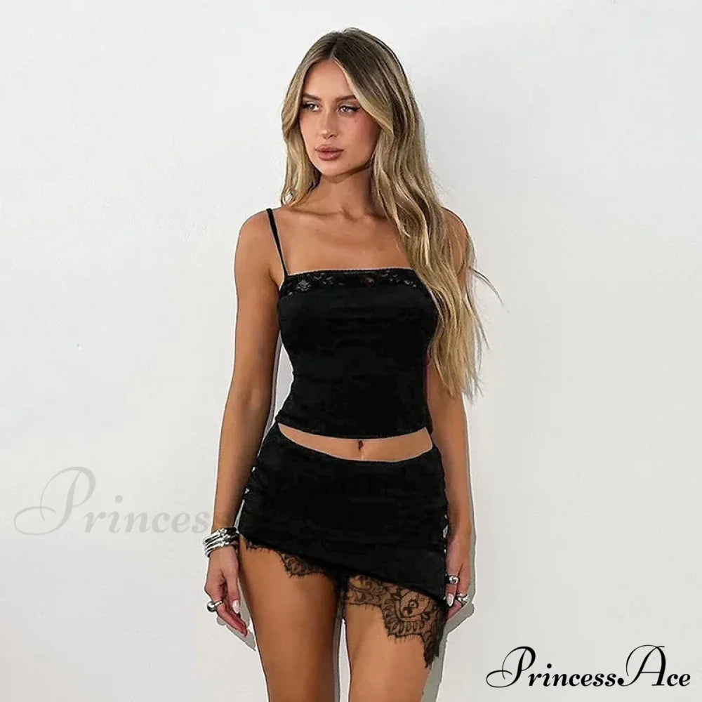 Bandage Lace Trim Asymmetric Mini Dress