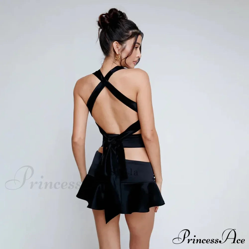 Bandage Skirts Two Piece Sets Mini Dress