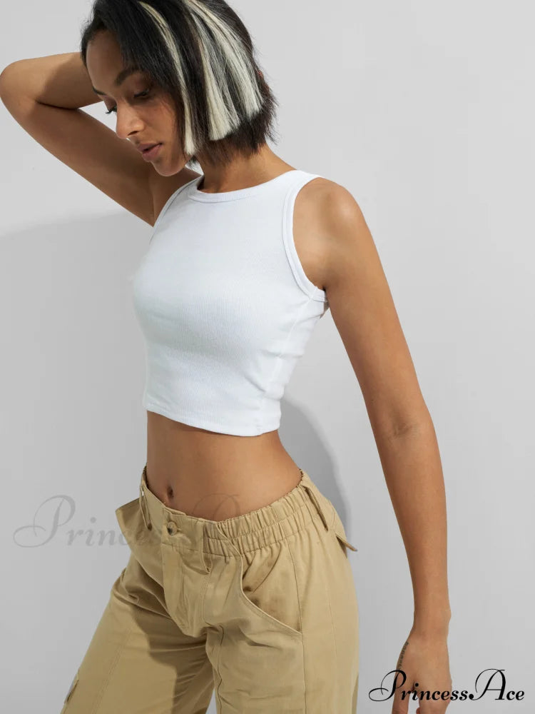 Basic Crop Top Trendy & Mini Skirt Set Tank Tops&Camis