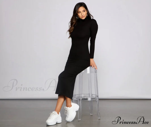 Basic Mood Ribbed Knit Maxi Dress - Lady Occasions