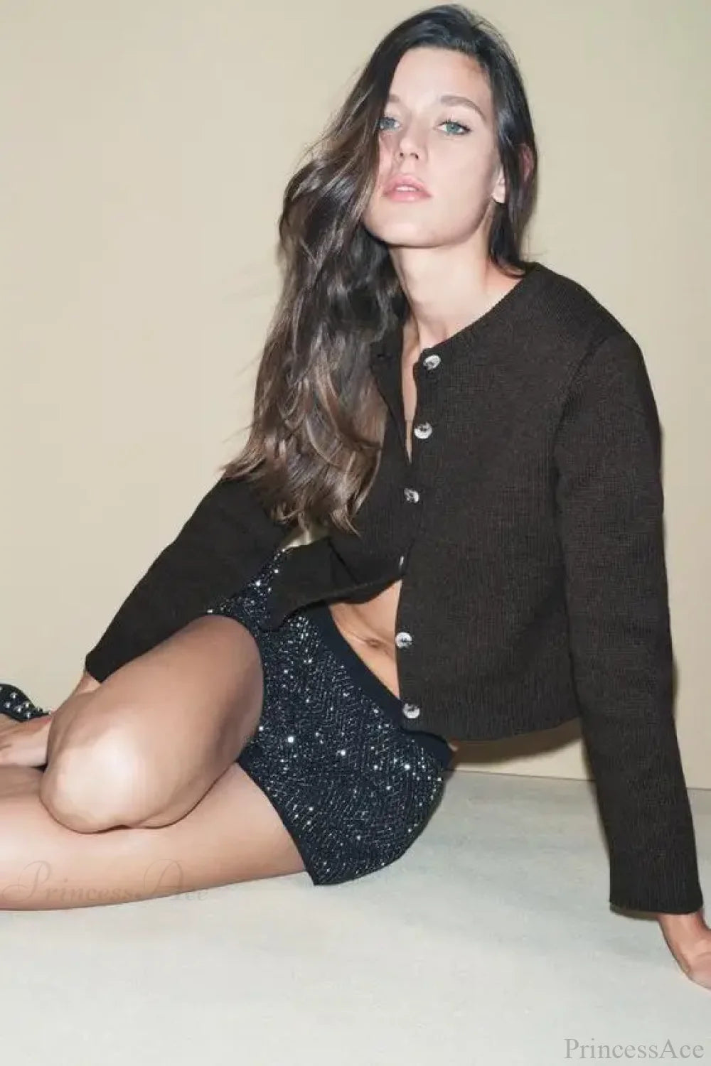 Basic Versatile Simple Round Neck Cardigan S