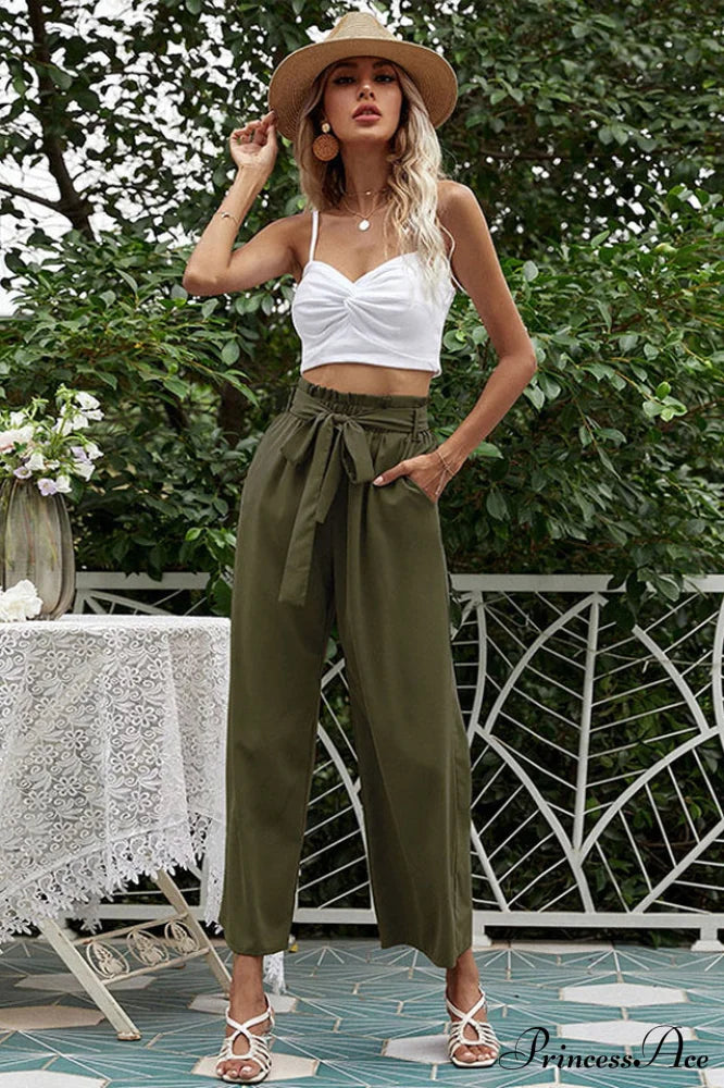 Basic Wide Leg Pants With Belt | Dress In Beauty