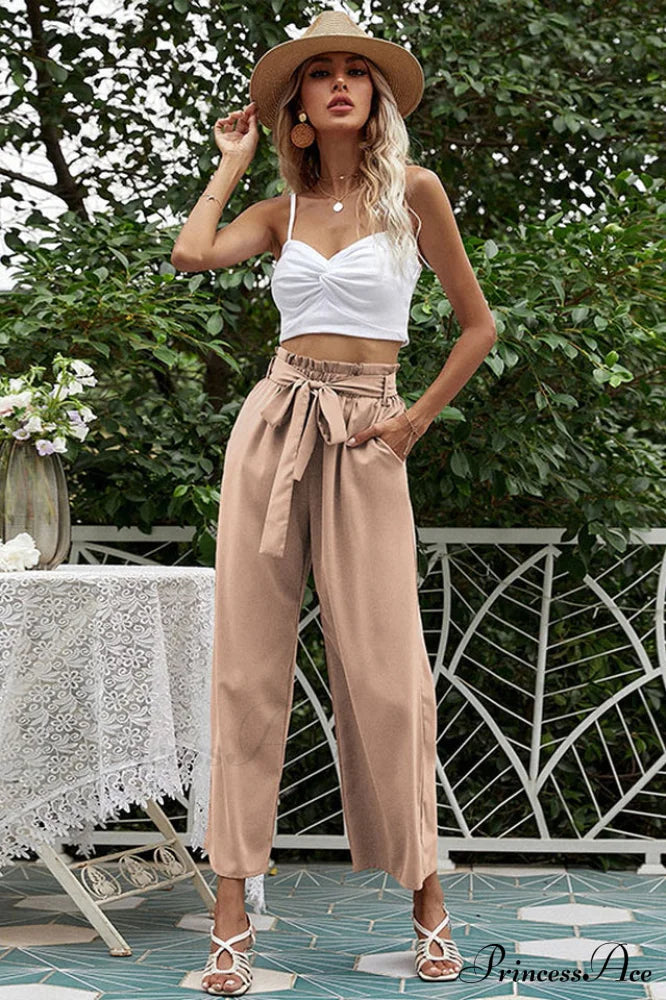 Basic Wide Leg Pants With Belt | Dress In Beauty